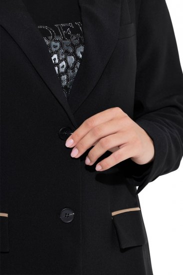 Ulla Popken 845336 Oversize raztegljiv suknjič z dvema gumboma Črna - Blazer - Blazerji v velikih velikostih za ženske