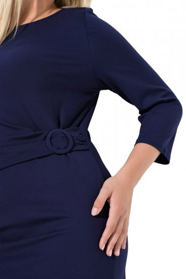 Ulla Popken 845705 Obleka iz jerseyja Temno modra - Midi obleke - Ženske midi obleke večjih velikosti