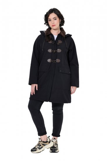 Ulla Popken 846278 Softshell plašč Črna - Plašči - Plašči za ženske večjih velikosti
