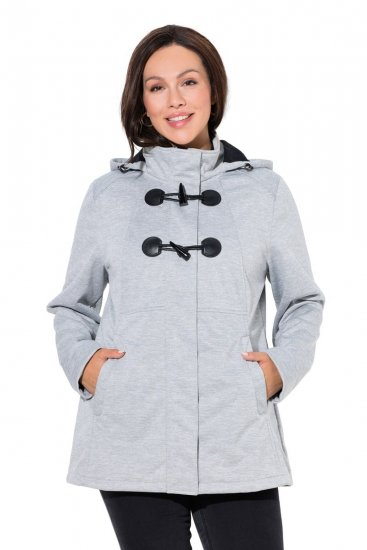 Ulla Popken 846744 Softshell jakna Siva melange - Jakne - Jakne za ženske v velikih številkah