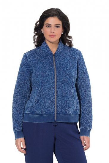 Ulla Popken 847035 Prešita jakna Denim modra - Jakne - Jakne za ženske v velikih številkah