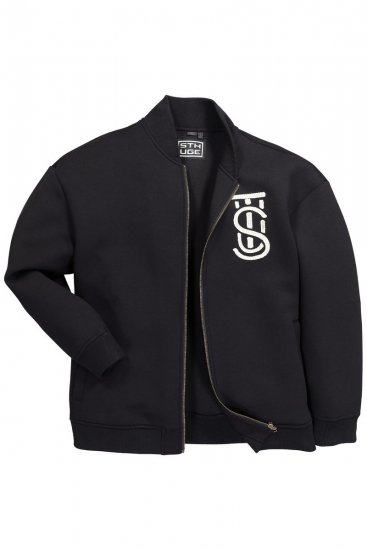 STHUGE 847083 Varsity jakna iz scuba tkanine Črna - Jakne - Moške bunde za Močnejše Postave