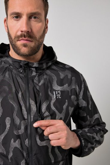Jay-Pi 847852 Ultralahka outdoor jakna z odsevnim tiskom Črna - Jakne - Moške bunde za Močnejše Postave