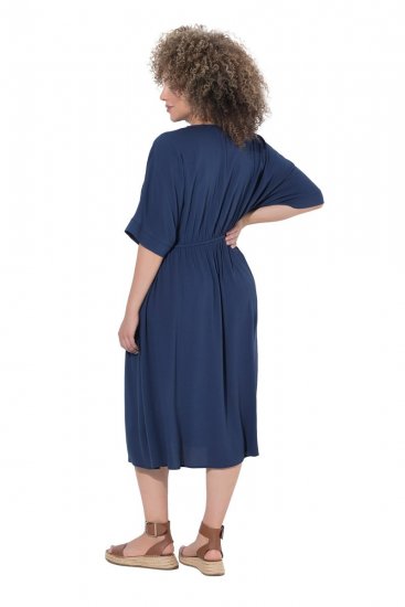 Ulla Popken 848224 Midi obleka z vrvico Temno modra - Midi obleke - Ženske midi obleke večjih velikosti