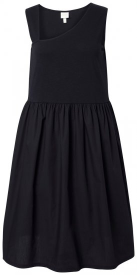 Ulla Popken 848305 Midi obleka brez rokavov z V-izrezom Črna - Midi obleke - Ženske midi obleke večjih velikosti