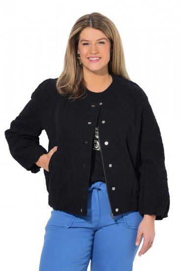 Ulla Popken 848940 Bomber jakna Črna - Jakne - Jakne za ženske v velikih številkah