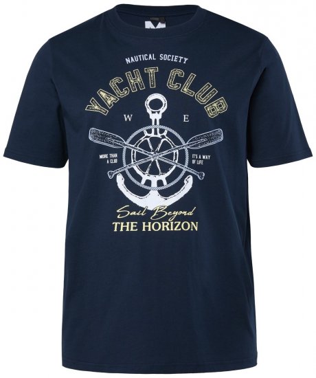 Men+ 958 Majica Yacht Club Temno modra - Kratke Majice - Moške kratke majice za močnejše postave