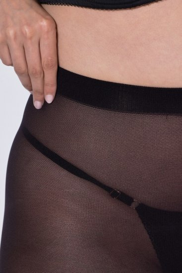 Ulla Popken 849049 Črtaste hlačne nogavice 40 den Črna - Hlačne nogavice & nogavice - 