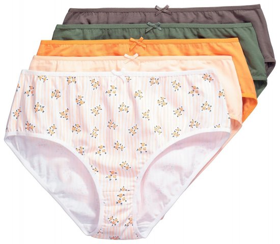 Ulla Popken 849098 Cvetlične spodnjice 6 kosa Oranžna - Spodnjice - 