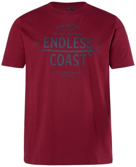 Men+ 448 Majica Endless Coast Bakreno rjava - Kratke Majice - Moške kratke majice za močnejše postave