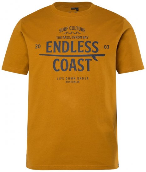 Men+ 448 Majica Endless Coast Svetla lešnikova - Kratke Majice - Moške kratke majice za močnejše postave