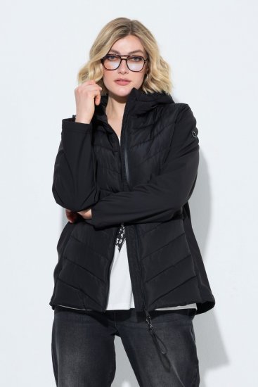 Ulla Popken 849472 Prešita jakna Črna - Jakne - Jakne za ženske v velikih številkah