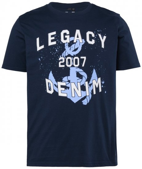 Men+ 440 Majica Legacy Denim Temno modra - Kratke Majice - Moške kratke majice za močnejše postave
