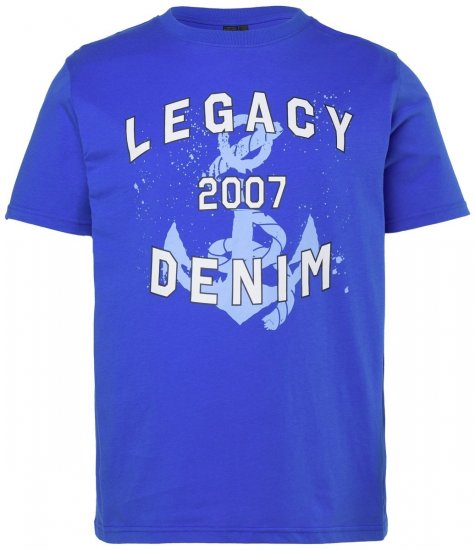 Men+ 440 Majica Legacy Denim Azurno modra - Kratke Majice - Moške kratke majice za močnejše postave