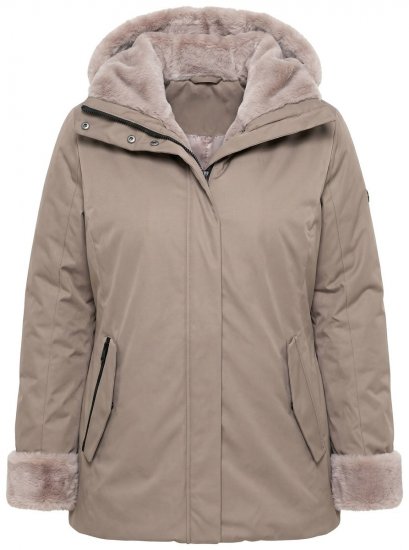 Ulla Popken 850509 Jakna iz umetnega krzna Taupe - Jakne - Jakne za ženske v velikih številkah
