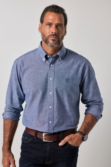 JP1880 850931 Chambray srajca z dolgimi rokavi Denim modra TALL - TALL srajce - TALL srajce za visoke moške