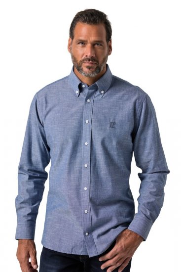JP1880 850931 Chambray srajca z dolgimi rokavi Denim modra TALL - TALL srajce - TALL srajce za visoke moške