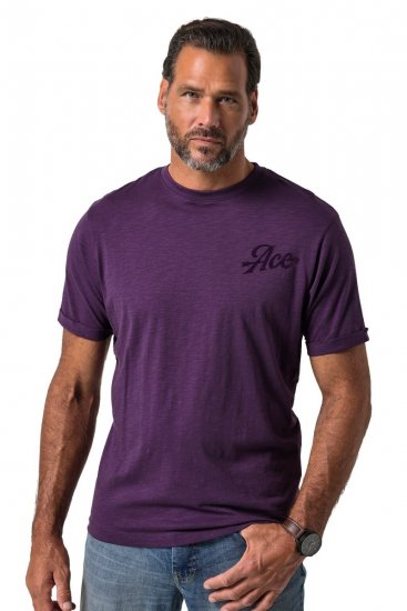 JP1880 850985 Majica s potiskom na prsih Temno vijolična TALL - TALL T-shirts - Majice za visoke moške