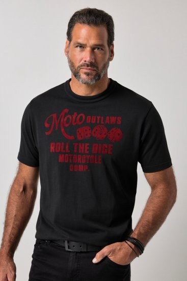 JP1880 851002 Majica s potiskom na prsih Črna TALL - TALL T-shirts - Majice za visoke moške