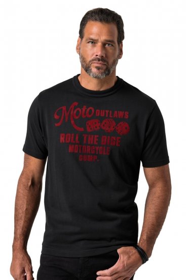 JP1880 851002 Majica s potiskom na prsih Črna TALL - TALL T-shirts - Majice za visoke moške
