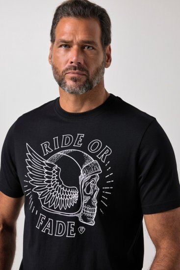 JP1880 851008 Majica s potiskom na prsih Črna TALL - TALL T-shirts - Majice za visoke moške