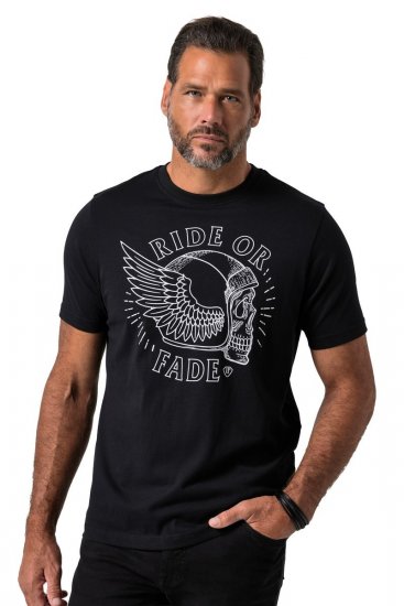 JP1880 851008 Majica s potiskom na prsih Črna TALL - TALL T-shirts - Majice za visoke moške