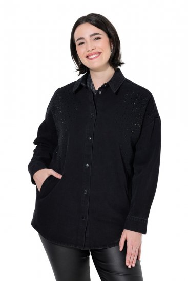 Ulla Popken 851036 Jeans jakna Antracit - Jakne - Jakne za ženske v velikih številkah