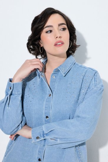 Ulla Popken 851036 Jeans jakna Svetlo modra - Jakne - Jakne za ženske v velikih številkah