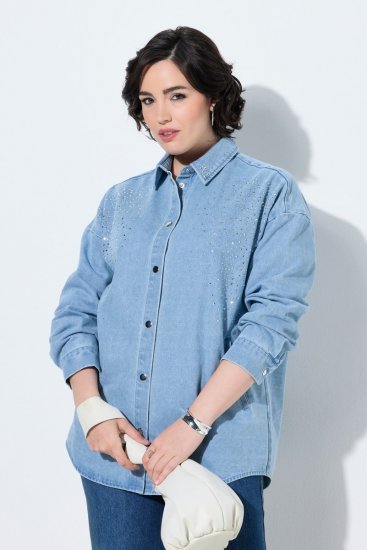 Ulla Popken 851036 Jeans jakna Svetlo modra - Jakne - Jakne za ženske v velikih številkah