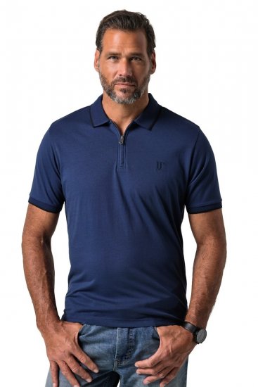 JP1880 851048 Polo majica z zadrgo Nočno modra TALL - TALL polo majice - TALL polo majice za visoke moške