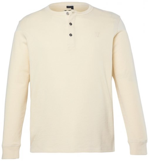 JP1880 851075 Henley majica z dolgimi rokavi Peščeno siva TALL - TALL T-shirts - Majice za visoke moške