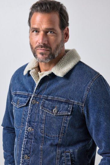 JP1880 851363 Jeans jakna s teddy podlogo Denim modra TALL - TALL jakne - TALL jakne za visoke moške