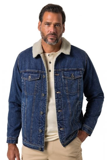 JP1880 851363 Jeans jakna s teddy podlogo Denim modra TALL - TALL jakne - TALL jakne za visoke moške