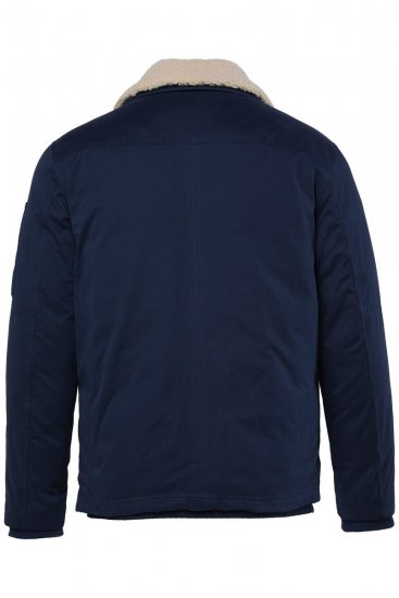 Men+ 369 Jakna bellyfit s teddy ovratnikom Temno modra - Jakne - Moške bunde za Močnejše Postave