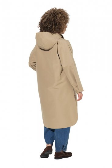 Ulla Popken 851764 Oversize plašč s snemljivo kapuco Peščena - Plašči - Plašči za ženske večjih velikosti