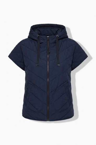 Ulla Popken 851785 Oversize prešit telovnik s kapuco Temno modra - Telovniki - 