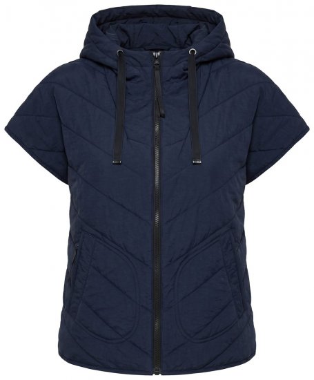 Ulla Popken 851785 Oversize prešit telovnik s kapuco Temno modra - Telovniki - 