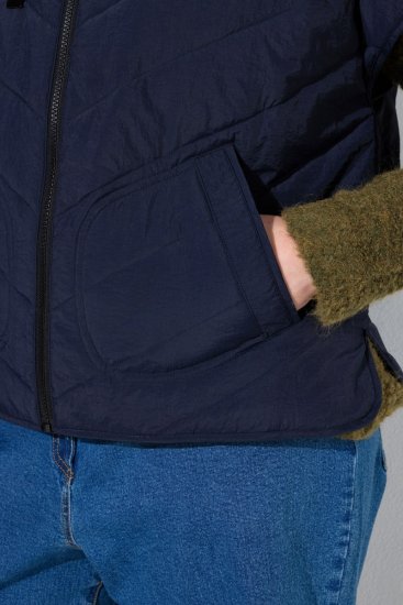 Ulla Popken 851785 Oversize prešit telovnik s kapuco Temno modra - Telovniki - 
