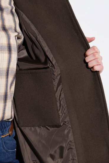Ulla Popken 851803 Duffle plašč Temno rjava - Plašči - Plašči za ženske večjih velikosti