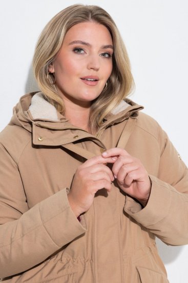 Ulla Popken 852028 Parka Bež - Plašči - Plašči za ženske večjih velikosti