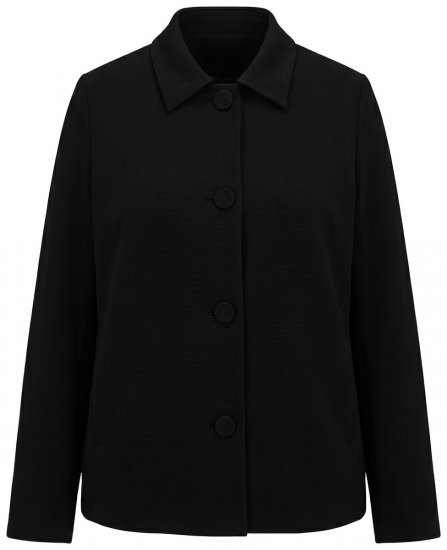 Ulla Popken 852167 Suknjič s srajčnim ovratnikom Črna - Blazer - Blazerji v velikih velikostih za ženske