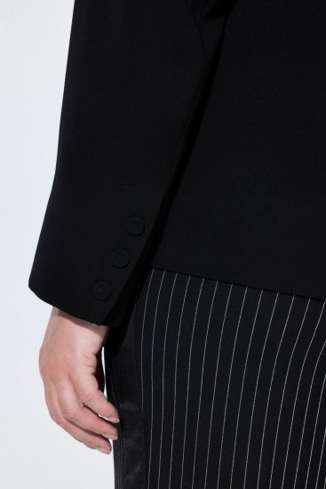 Ulla Popken 852167 Suknjič s srajčnim ovratnikom Črna - Blazer - Blazerji v velikih velikostih za ženske