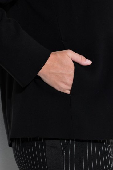Ulla Popken 852167 Suknjič s srajčnim ovratnikom Črna - Blazer - Blazerji v velikih velikostih za ženske