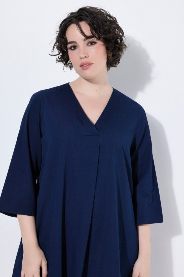 Ulla Popken 852191 Jeans obleka z žepi Denim modra - Obleke - Obleke za vse velikosti