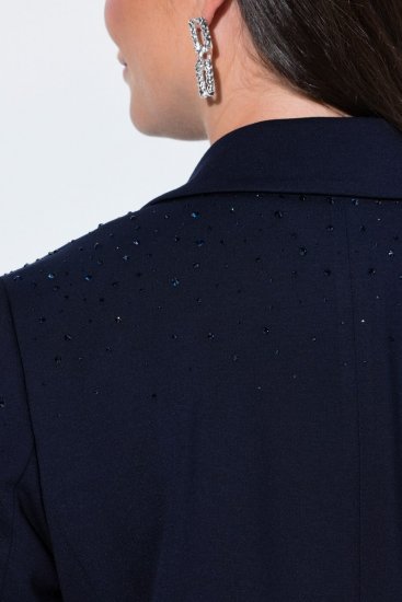 Ulla Popken 852498 Suknjič s kamenčki Temno modra - Blazer - Blazerji v velikih velikostih za ženske