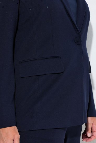 Ulla Popken 852498 Suknjič s kamenčki Temno modra - Blazer - Blazerji v velikih velikostih za ženske