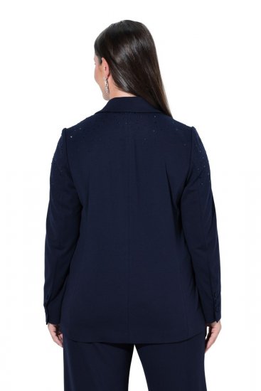 Ulla Popken 852498 Suknjič s kamenčki Temno modra - Blazer - Blazerji v velikih velikostih za ženske