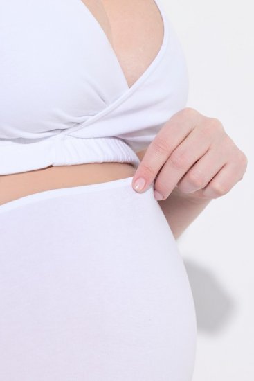 Ulla Popken 853631 Nosečniške spodnjice s čipko Bela - Spodnjice - 