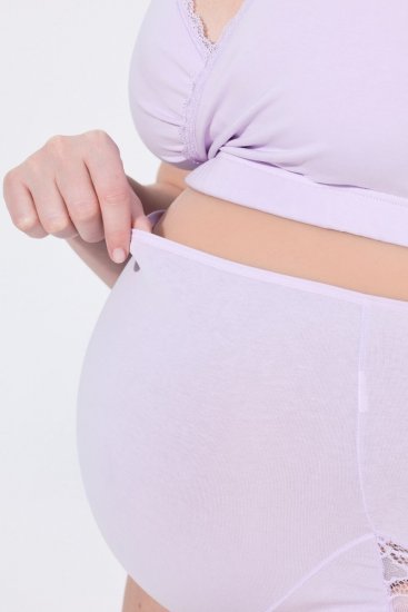 Ulla Popken 853640 Nosečniške spodnjice s čipko Starorožnata - Spodnjice - 