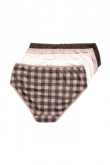 Ulla Popken 854114 Karirane spodnjice 5 kosa Taupe - Spodnjice - 